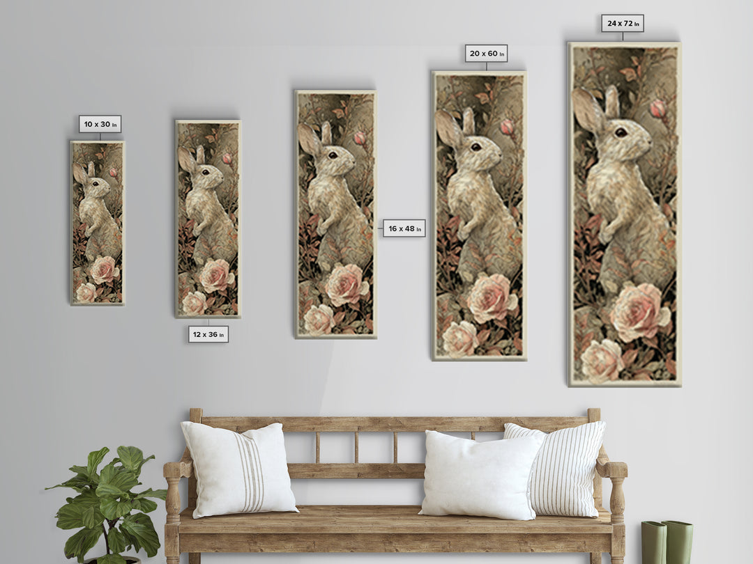 Mouse Ballerina in a Rose Garden Canvas Print, Whimsical Art, Digital Print, Living Room Decor, Watercolor Art, Wonder, WHI-1x3-23