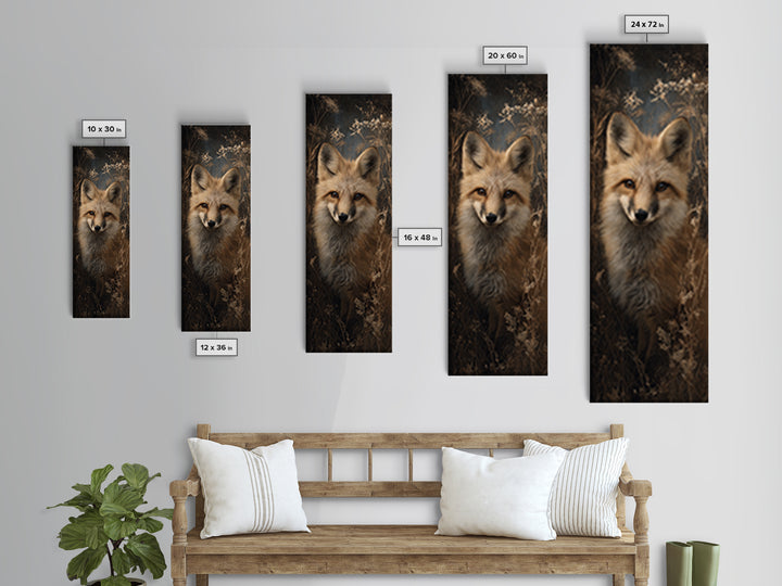 Fox Wearing a Tiny Crown Canvas Print, Whimsical Art, Minimalist Decor, Living Room Decor, Oil Painting, Wonder, WHI-1x3-37
