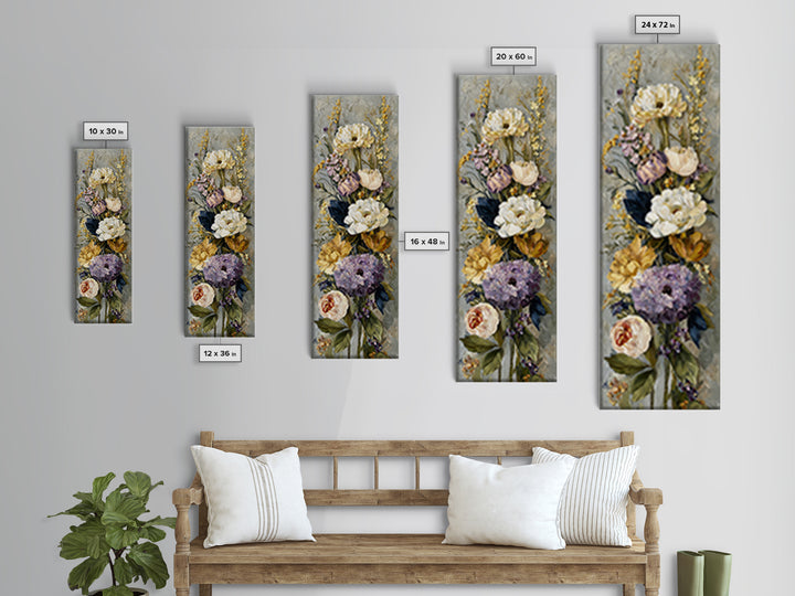 Magical Umbrella Raining Flowers Framed Canvas Print, Whimsical Art, Living Room Decor, Watercolor Art, Wonder, WHI-1x3-8