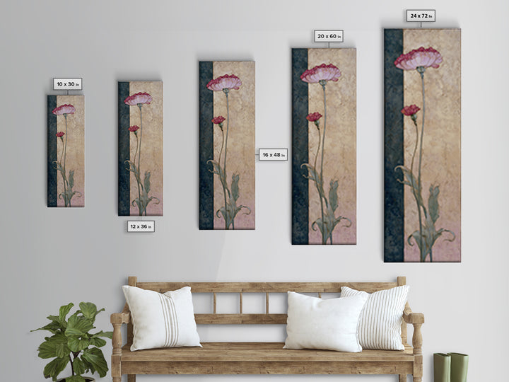 Robot Watering a Single Flower Canvas Print, Whimsical Art, Dark Academia Decor, Living Room Decor, Fine Art, Wonder, WHI-1x3-81