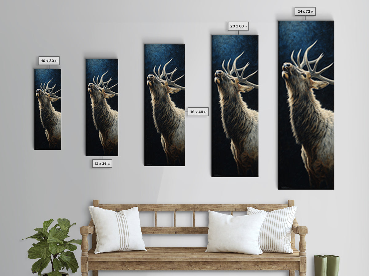 Bear Painting Stars Onto the Night Sky Canvas Print, Whimsical Art, Pet Portrait, Living Room Decor, Fine Art, Wonder, WHI-1x3-93