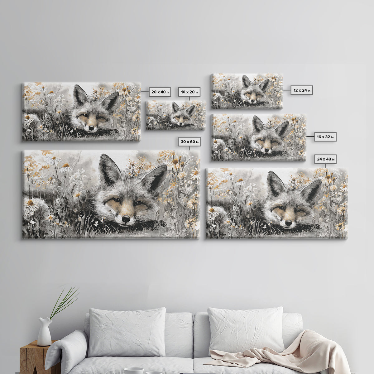 Fox Wearing a Tiny Crown Framed Canvas Print, Whimsical Art, Framed Wall Art, Living Room Decor, Oil Painting, Wonder, WHI-2x1-45