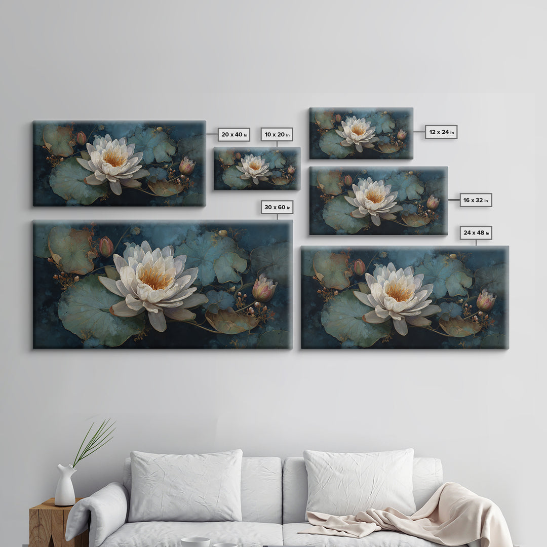 Frog Prince on a Lily Pad Canvas Print, Whimsical Art, Digital Art, Living Room Decor, Wonder, Nursery, Abstract Wall Art, WHI-2x1-52