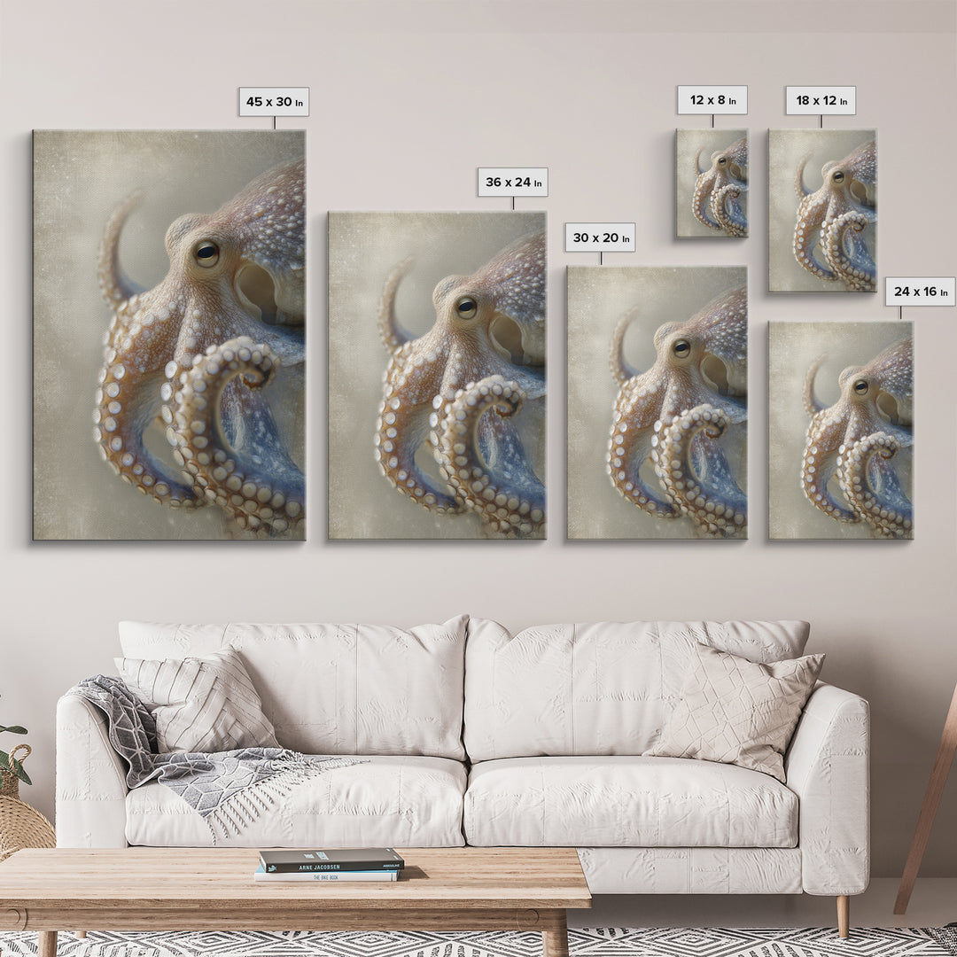 Octopus Conductor with Tiny Instruments Canvas Print, Whimsical Art, Prints, Living Room Decor, Fine Art, Wonder, Printable Art, WHI-2x3-50