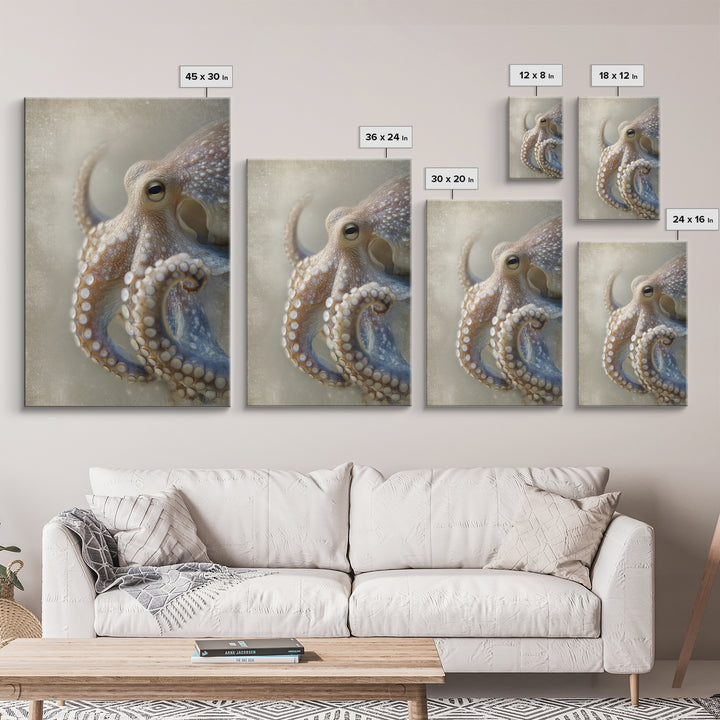 Octopus Conductor with Tiny Instruments Canvas Print, Whimsical Art, Prints, Living Room Decor, Fine Art, Wonder, Printable Art, WHI-2x3-50