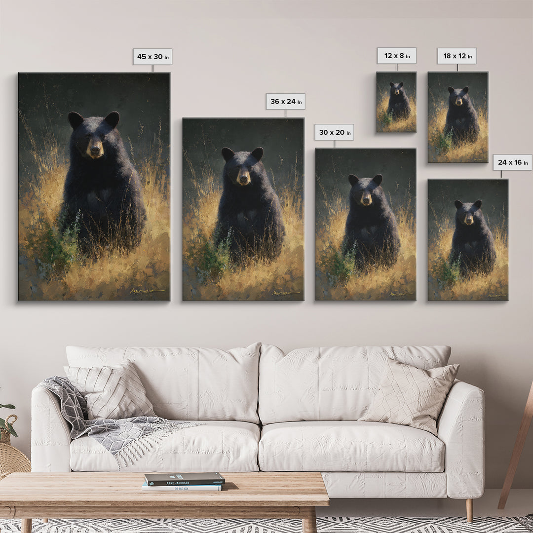 Bear Painting Stars Onto the Night Sky Canvas Print, Whimsical Art, Nursery, Living Room Decor, Wonder, Watercolor Art, WHI-2x3-65