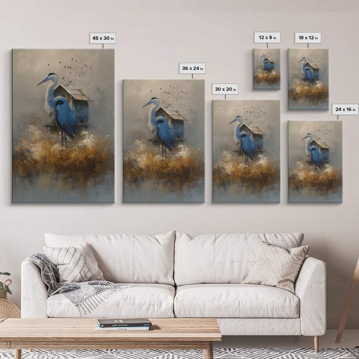 Floating House Carried by Colorful Birds Framed Canvas Print, Whimsical Art, Nursery Art, Living Room Decor, Fine Art, Wonder, WHI-2x3-87