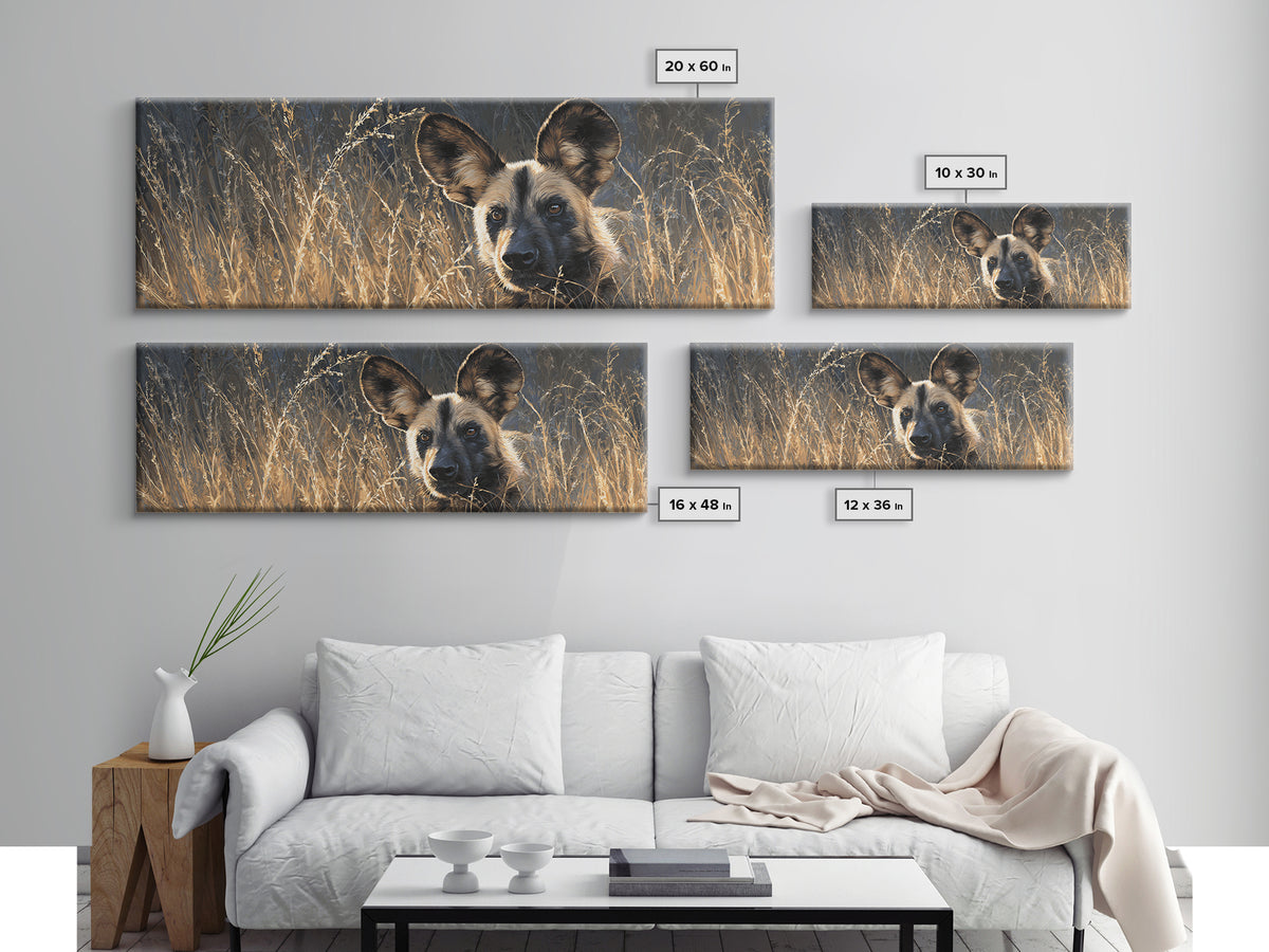 Dog in a Hot Air Balloon Canvas Print, Whimsical Art, Digital Art, Living Room Decor, Wonder, Nursery, Abstract Wall Art, WHI-3x1-30
