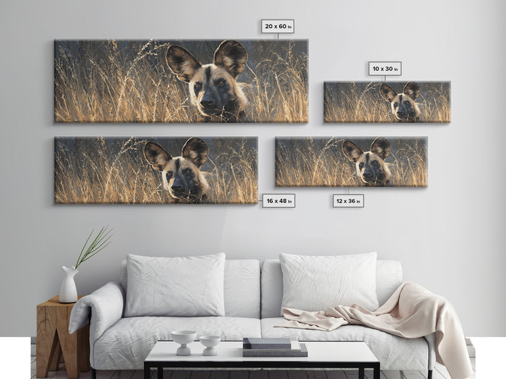 Dog in a Hot Air Balloon Canvas Print, Whimsical Art, Digital Art, Living Room Decor, Wonder, Nursery, Abstract Wall Art, WHI-3x1-30