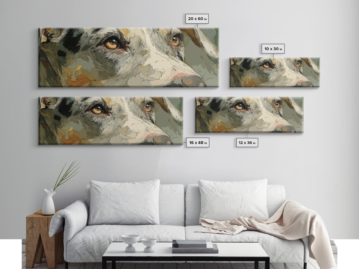 Dog in a Hot Air Balloon Canvas Print, Whimsical Art, Oil Painting, Living Room Decor, Fine Art, Wonder, Dark Academia Decor, WHI-3x1-78