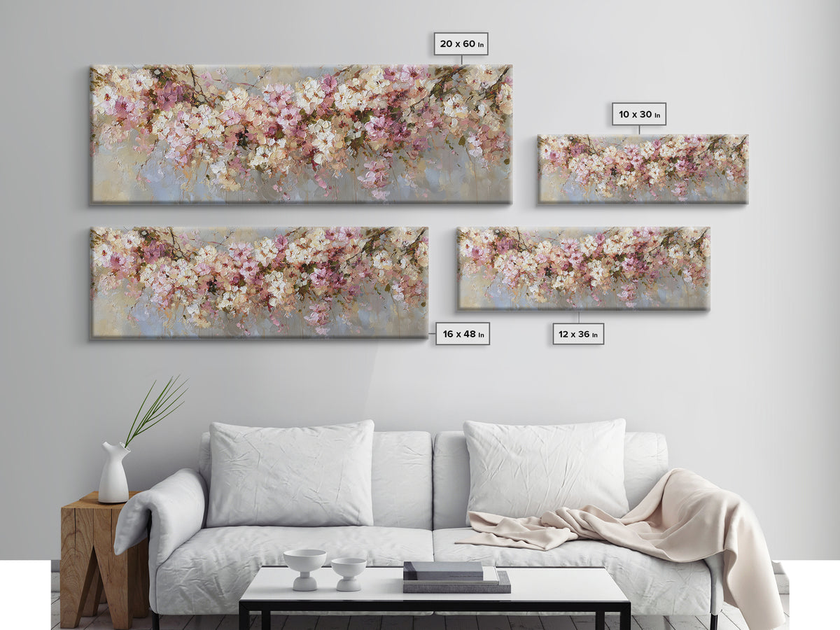Magical Umbrella Raining Flowers Framed Canvas Print, Whimsical Art, Digital Art, Living Room Decor, Watercolor Art, Wonder, WHI-3x1-84