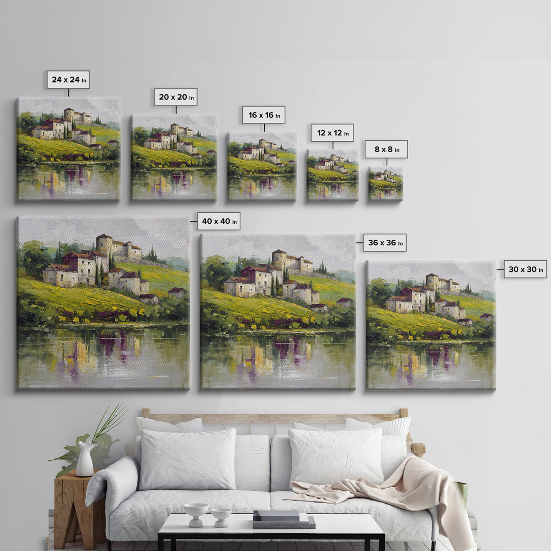 French Vineyard Hills Framed Canvas Print, Winery Art, Gallery Decor, Winery Decor, Fine Art, Vineyard, Wall Art, Home Decor, WIN-1x1-32