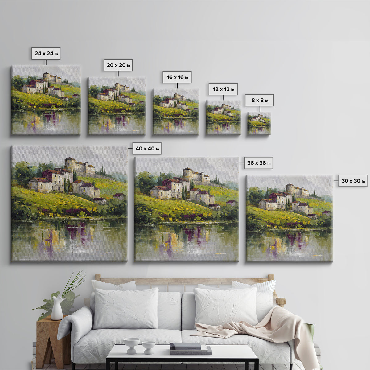 French Vineyard Hills Framed Canvas Print, Winery Art, Gallery Decor, Winery Decor, Fine Art, Vineyard, Wall Art, Home Decor, WIN-1x1-32