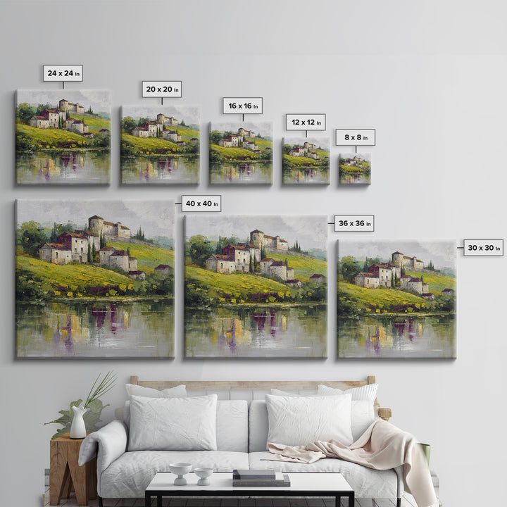 French Vineyard Hills Framed Canvas Print, Winery Art, Gallery Decor, Winery Decor, Fine Art, Vineyard, Wall Art, Home Decor, WIN-1x1-32