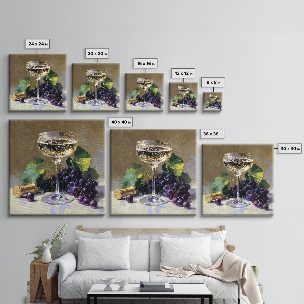 Champagne Coupe with Bubbles and Light Canvas Print, Winery Art, Room Decor, Winery Decor, Fine Art, Vineyard, WIN-1x1-91