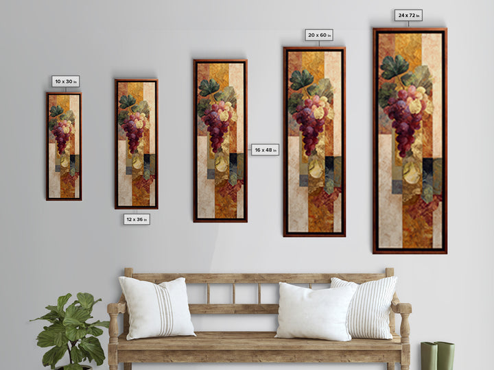 Burgundy Abstract with Gold Accents Canvas Print, Winery Art, Living Room Decor, Winery Decor, Vineyard, Travel Poster, WIN-1x3-11