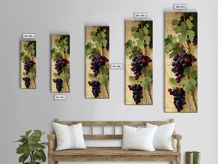 Tuscan Vineyard at Golden Hour Framed Canvas Print, Winery Art, Kitchen Decor, Winery Decor, Abstract Art, Vineyard, WIN-1x3-15