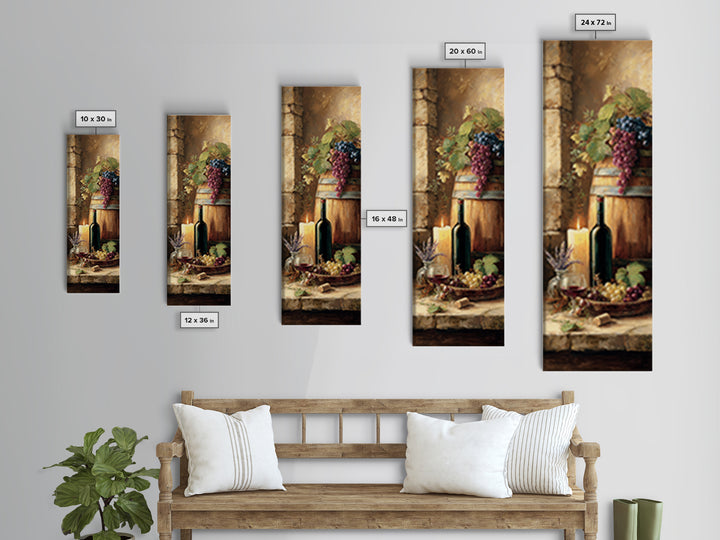 Wine Barrel with Lavender and Sunlight Canvas Print, Winery Art, Neutral Decor, Winery Decor, Fine Art, Vineyard, Home Decor, WIN-1x3-18