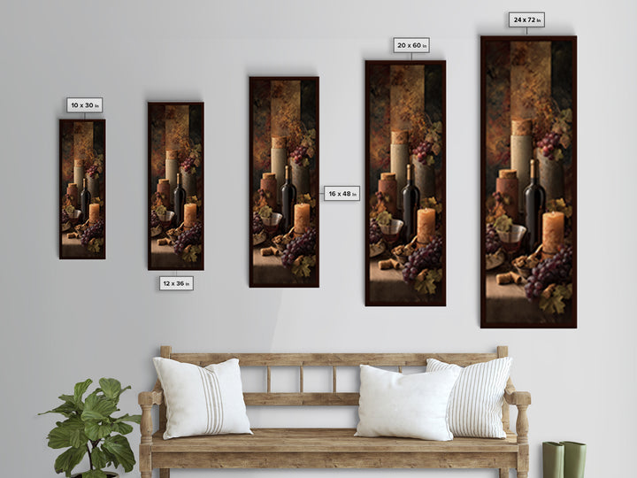 Corks Arranged as Geometric Pattern Framed Canvas Print, Winery Art, Travel Poster, Winery Decor, Abstract Art, Vineyard, WIN-1x3-30