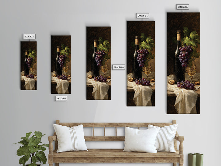 Champagne Grapes and White Linen Still Life Canvas Print, Winery Art, Matisse Print, Winery Decor, Abstract Art, Vineyard, WIN-1x3-41