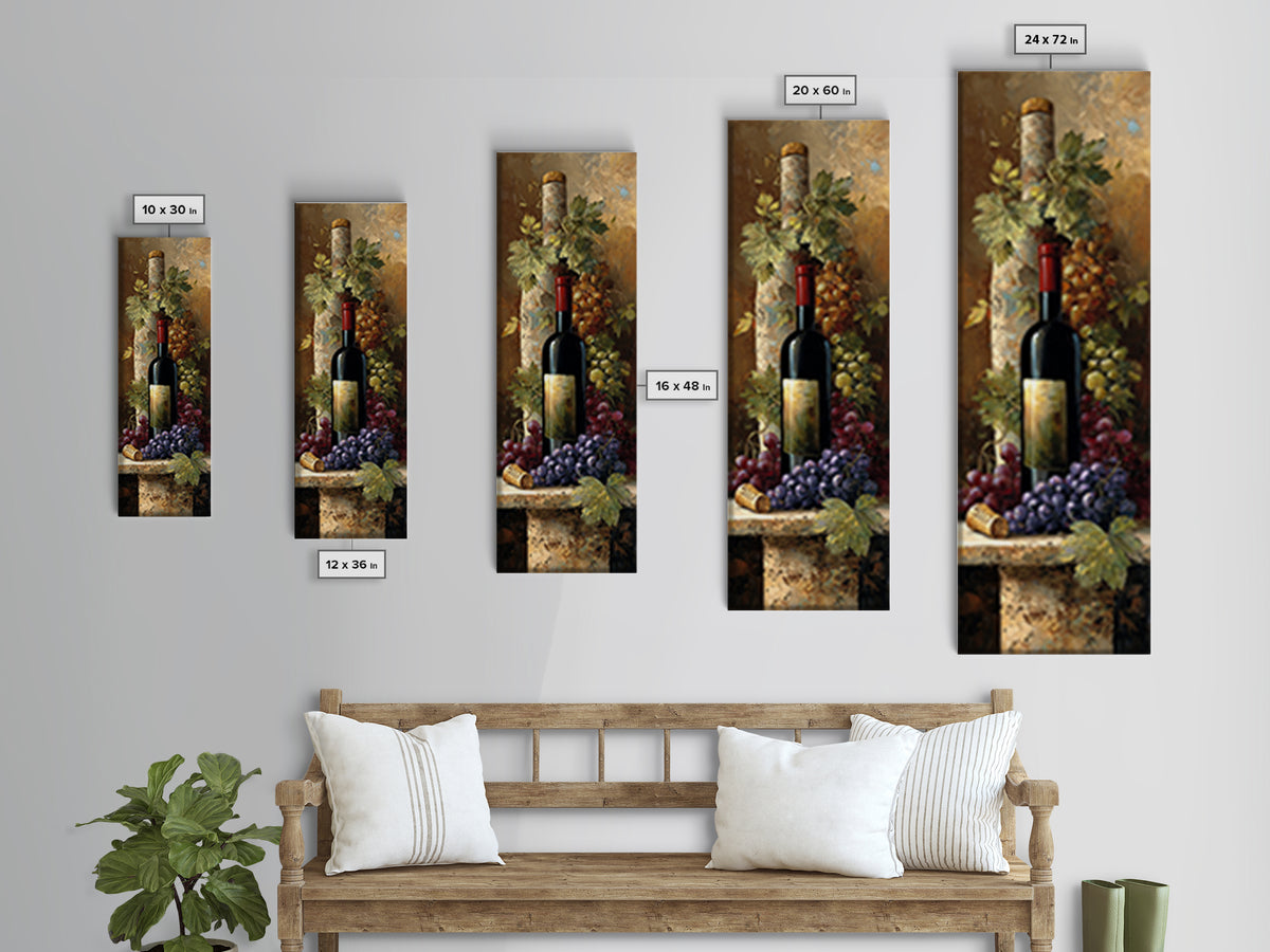 French Vineyard Hills Canvas Print, Winery Art, Printable Wall Art, Winery Decor, Fine Art, Vineyard, Retro Wall Art, WIN-1x3-44