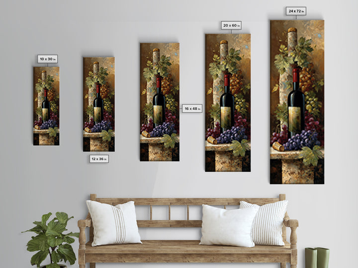 French Vineyard Hills Canvas Print, Winery Art, Printable Wall Art, Winery Decor, Fine Art, Vineyard, Retro Wall Art, WIN-1x3-44
