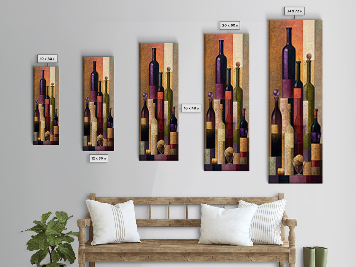 Corks Arranged as Geometric Pattern Canvas Print, Winery Art, Bar Decor, Winery Decor, Abstract Art, Vineyard, Boho Decor, WIN-1x3-6