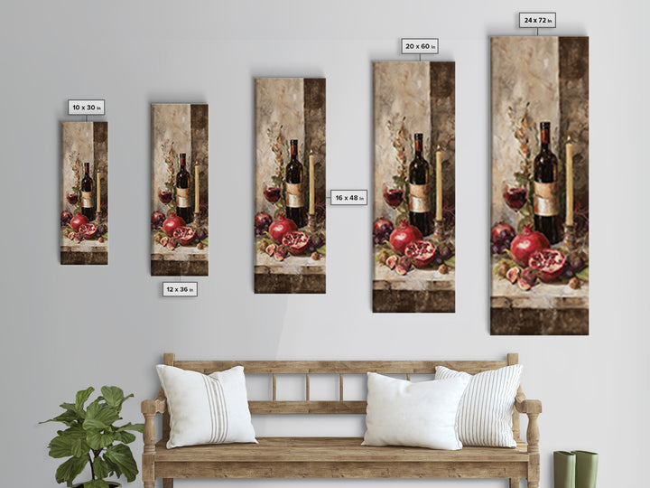 Pomegranate Figs and Red Wine Composition Canvas Print, Winery Art, Art, Winery Decor, Fine Art, Vineyard, Farmhouse Decor, WIN-1x3-77