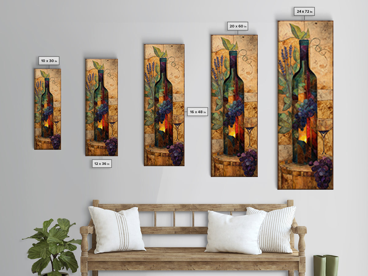 Wine Barrel with Lavender and Sunlight Canvas Print, Winery Art, Wall Art, Winery Decor, Oil Painting, Vineyard, WIN-1x3-90