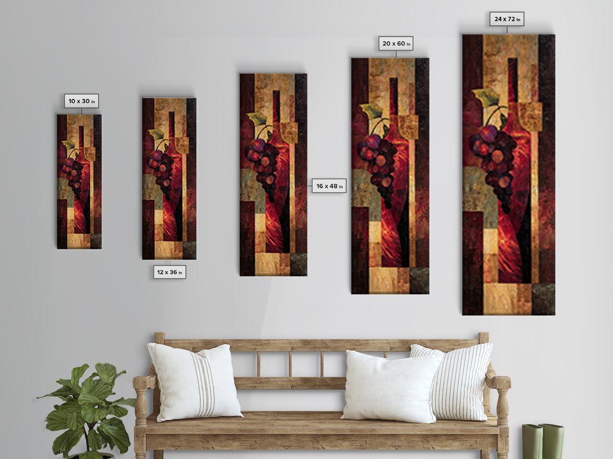 Red Wine Swirl Abstract Framed Canvas Print, Winery Art, Boho Decor, Winery Decor, Fine Art, Vineyard, Art Print, WIN-1x3-91