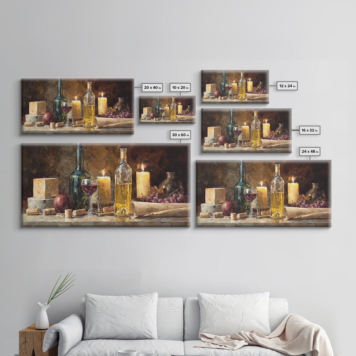 Corks Arranged as Geometric Pattern Framed Canvas Print, Winery Art, Luxury Decor, Winery Decor, Abstract Art, Vineyard, WIN-2x1-14