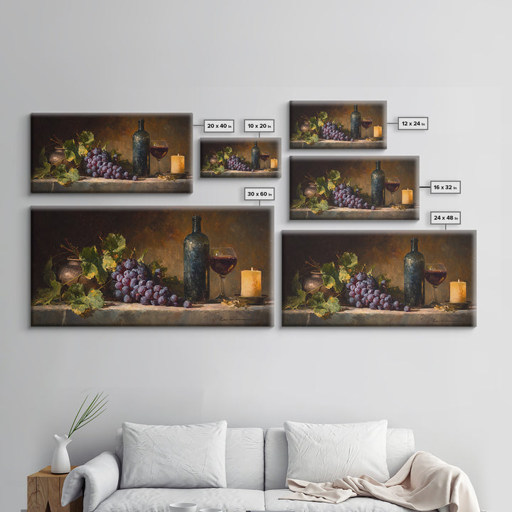 Single Grape Cluster Botanical Study Canvas Print, Winery Art, Print, Winery Decor, Fine Art, Vineyard, Wall Art Print, WIN-2x1-17