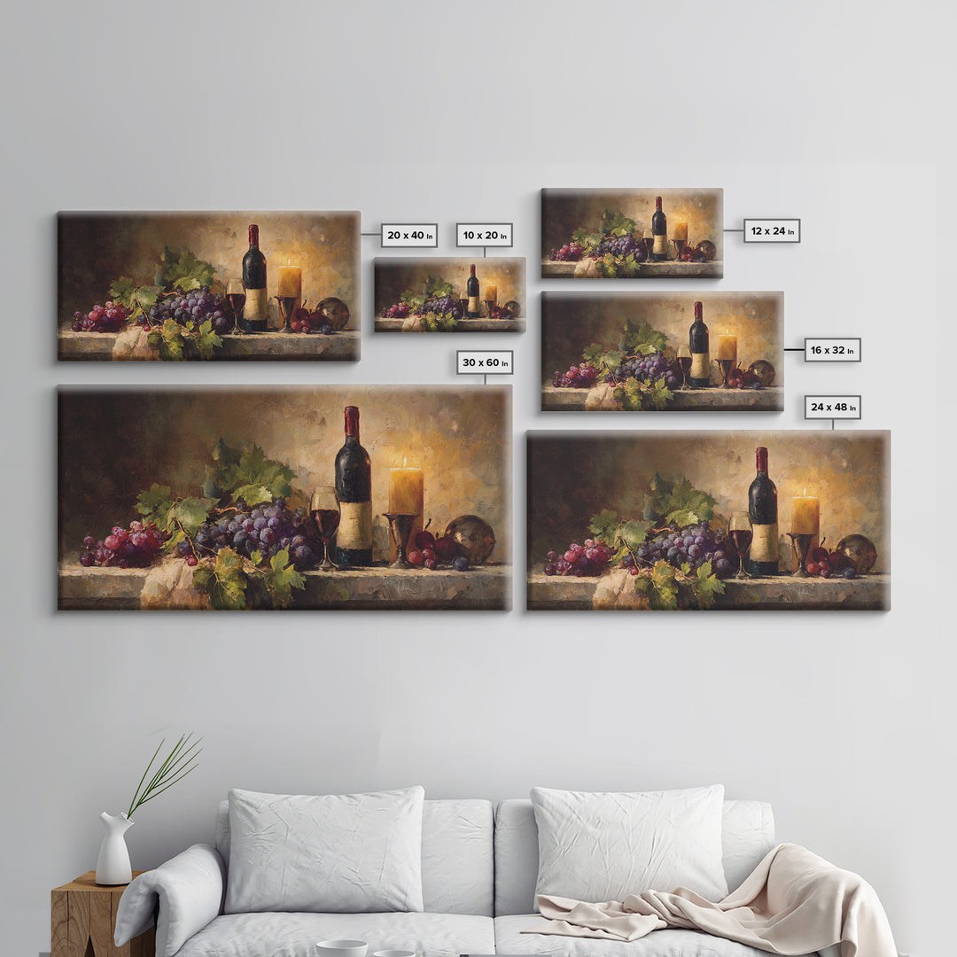 Tuscan Vineyard at Golden Hour Canvas Print, Winery Art, Landscape Art, Winery Decor, Abstract Art, Vineyard, Room Decor, WIN-2x1-71