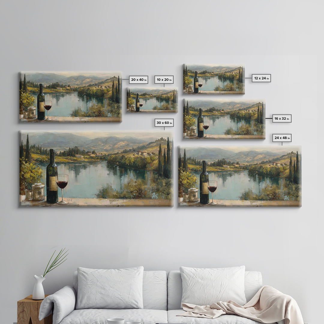 French Vineyard Hills Canvas Print, Winery Art, Living Room Decor, Winery Decor, Vineyard, Travel Poster, Cocktail Wall Art, WIN-2x1-76