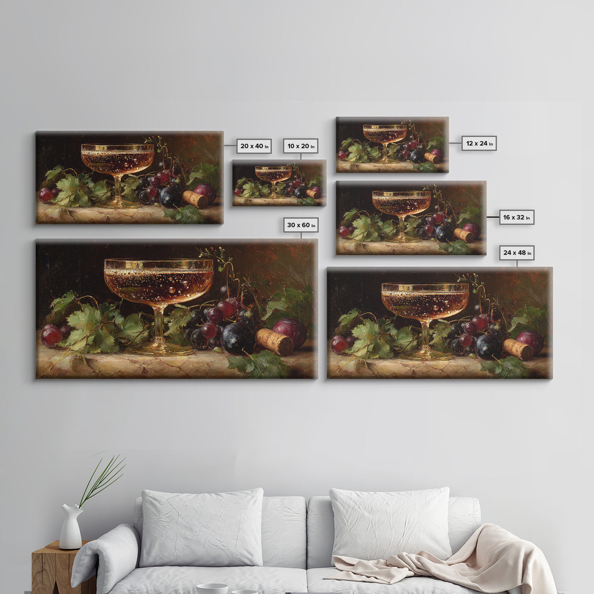 Champagne Coupe with Bubbles and Light Framed Canvas Print, Winery Art, Gallery Wall Art, Winery Decor, Fine Art, Vineyard, WIN-2x1-87