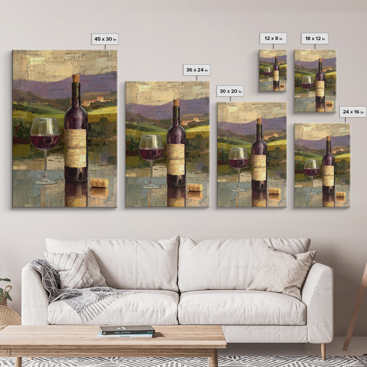 French Vineyard Hills Canvas Print, Winery Art, Gallery Decor, Winery Decor, Fine Art, Vineyard, Wall Art, Home Decor, WIN-2x3-16