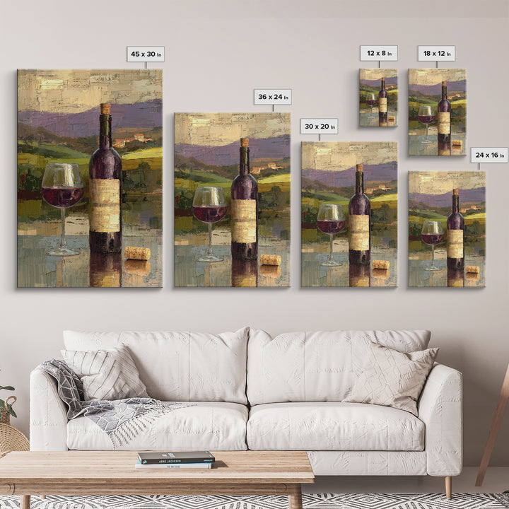 French Vineyard Hills Canvas Print, Winery Art, Gallery Decor, Winery Decor, Fine Art, Vineyard, Wall Art, Home Decor, WIN-2x3-16