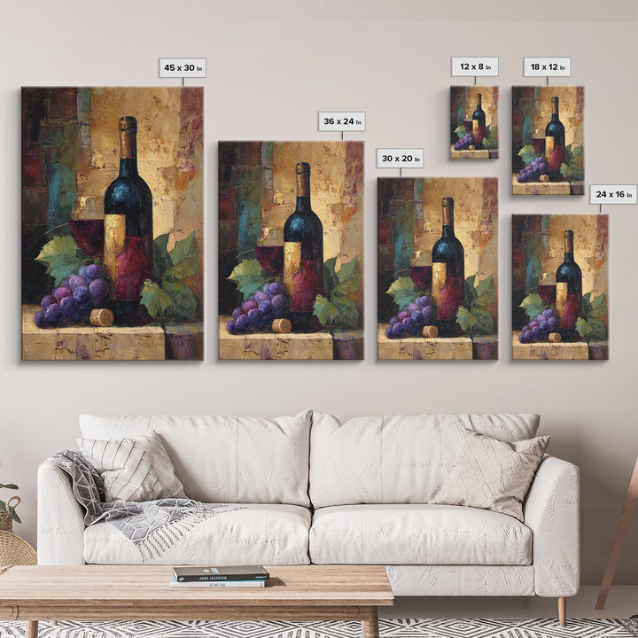 Burgundy Abstract with Gold Accents Canvas Print, Winery Art, Art, Winery Decor, Fine Art, Vineyard, Farmhouse Decor, WIN-2x3-31