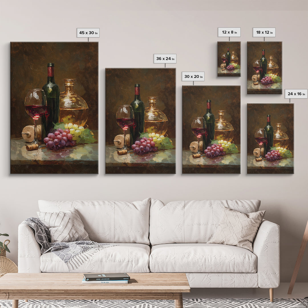 Tuscan Vineyard at Golden Hour Canvas Print, Winery Art, Oil Painting, Winery Decor, Watercolor Art, Vineyard, WIN-2x3-35