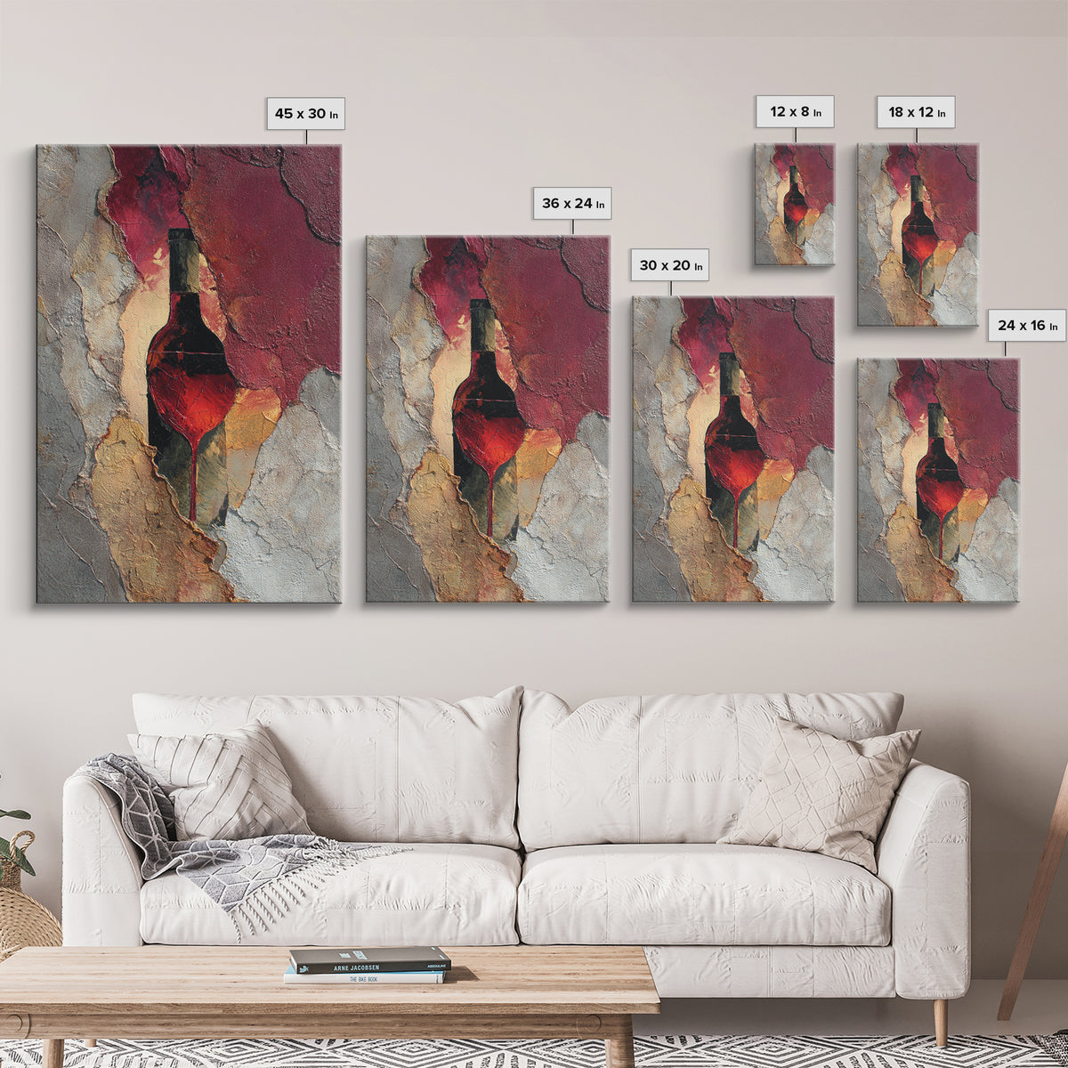 Red Wine Swirl Abstract Canvas Print, Winery Art, Wall Hanging, Winery Decor, Abstract Art, Vineyard, Preppy Wall Art, WIN-2x3-39