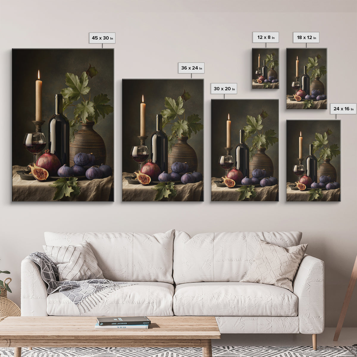 Pomegranate Figs and Red Wine Composition Canvas Print, Winery Art, Framed Art, Winery Decor, Fine Art, Vineyard, Landscape Art, WIN-2x3-49
