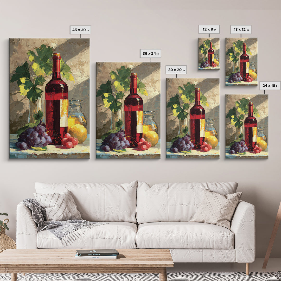 Burgundy Abstract with Gold Accents Canvas Print, Winery Art, Framed Art, Winery Decor, Abstract Art, Vineyard, Landscape Art, WIN-2x3-79