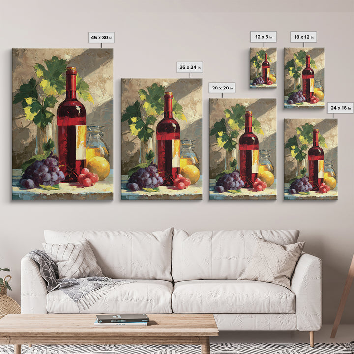 Burgundy Abstract with Gold Accents Canvas Print, Winery Art, Framed Art, Winery Decor, Abstract Art, Vineyard, Landscape Art, WIN-2x3-79