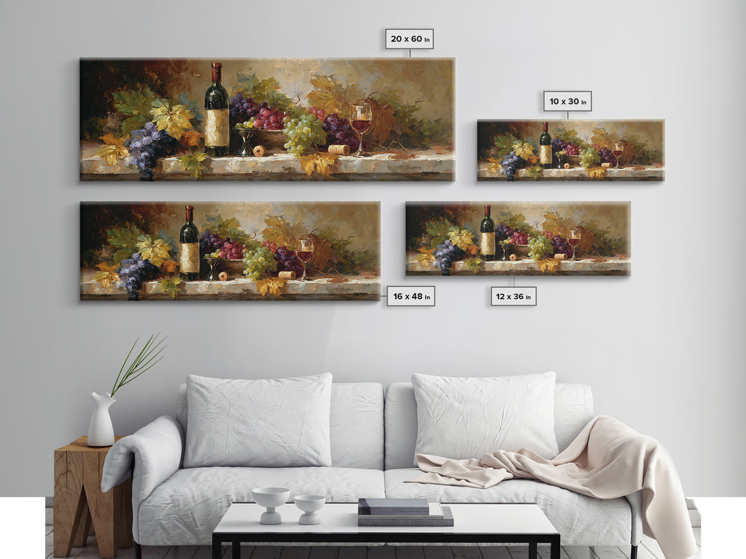 Wine Tasting Flight Rendered as Elegant Still Canvas Print, Winery Art, Kitchen Art, Winery Decor, Watercolor Art, Vineyard, WIN-3x1-26