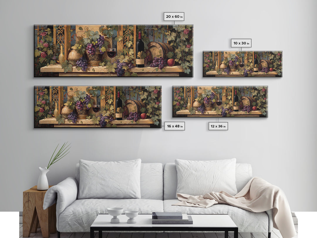 Vineyard Gate with Climbing Roses Canvas Print, Winery Art, Winery Decor, Abstract Art, Vineyard, Wall Hanging, WIN-3x1-31