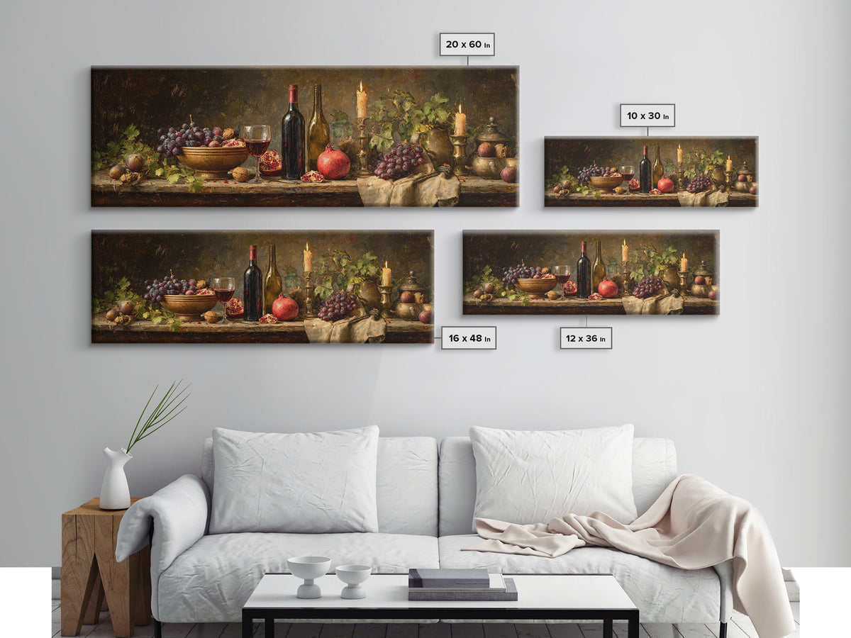 Pomegranate Figs and Red Wine Composition Canvas Print, Winery Art, Preppy Wall Art, Winery Decor, Fine Art, Vineyard, WIN-3x1-33