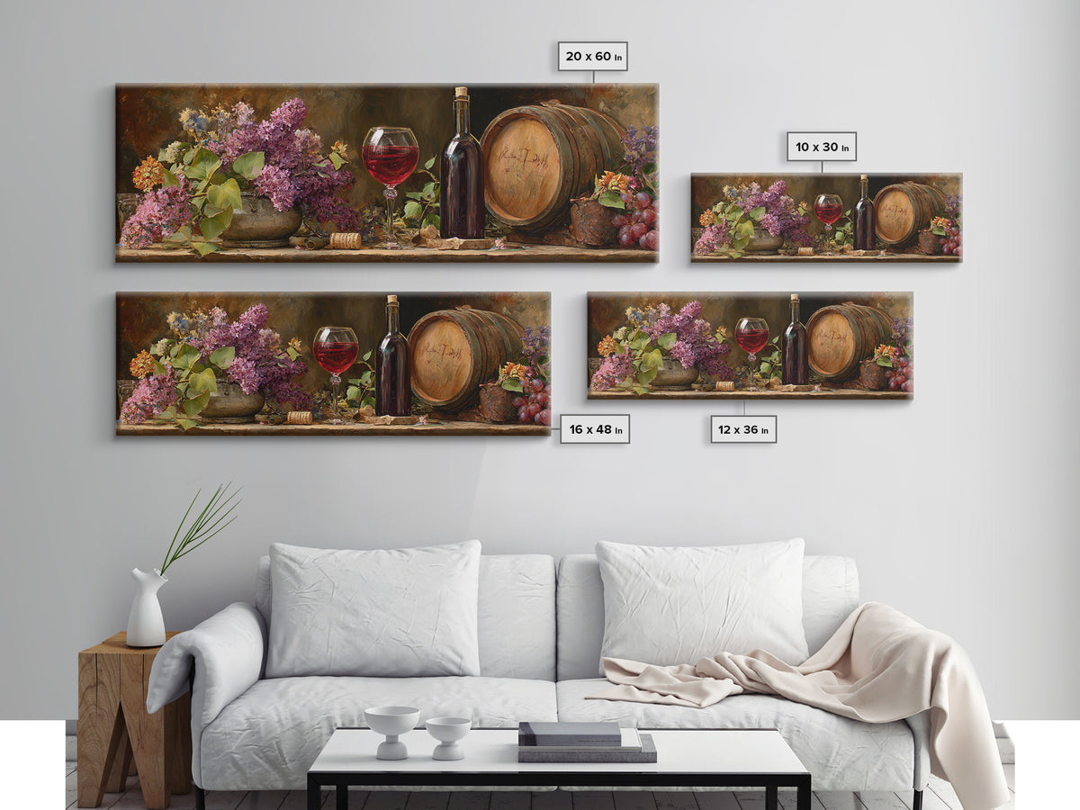 Ros Glass Beside Summer Flowers Canvas Print, Winery Art, Matisse Print, Winery Decor, Fine Art, Vineyard, Luxury Decor, WIN-3x1-6