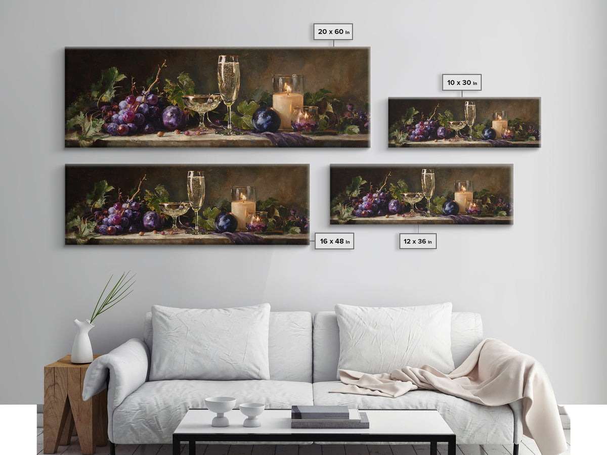 Champagne Coupe with Bubbles and Light Canvas Print, Winery Art, Wall Hanging, Winery Decor, Vineyard, Preppy Wall Art, WIN-3x1-83
