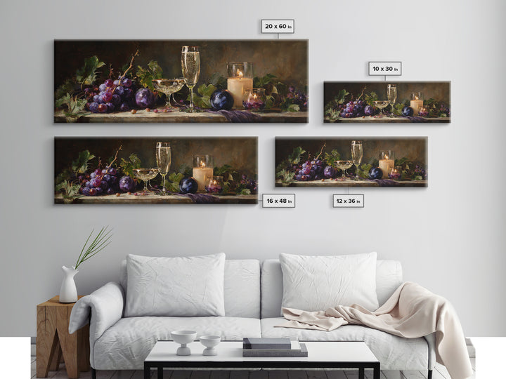 Champagne Coupe with Bubbles and Light Canvas Print, Winery Art, Wall Hanging, Winery Decor, Vineyard, Preppy Wall Art, WIN-3x1-83