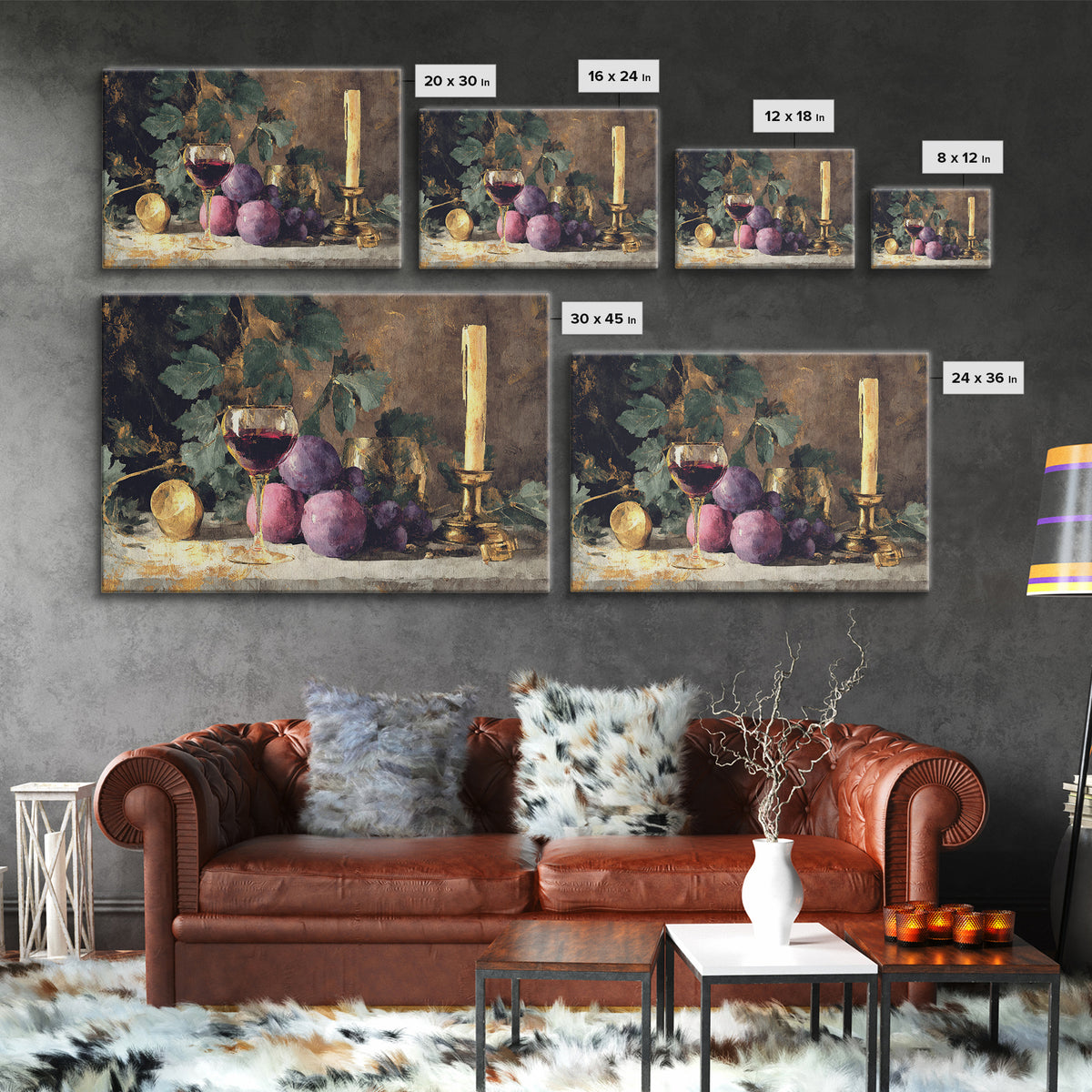 Burgundy Abstract with Gold Accents Framed Canvas Print, Winery Art, Gallery Decor, Winery Decor, Fine Art, Vineyard, WIN-3x2-27
